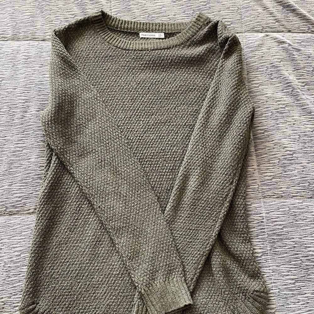 Pink Clover - Size Small Green Knit Sweater